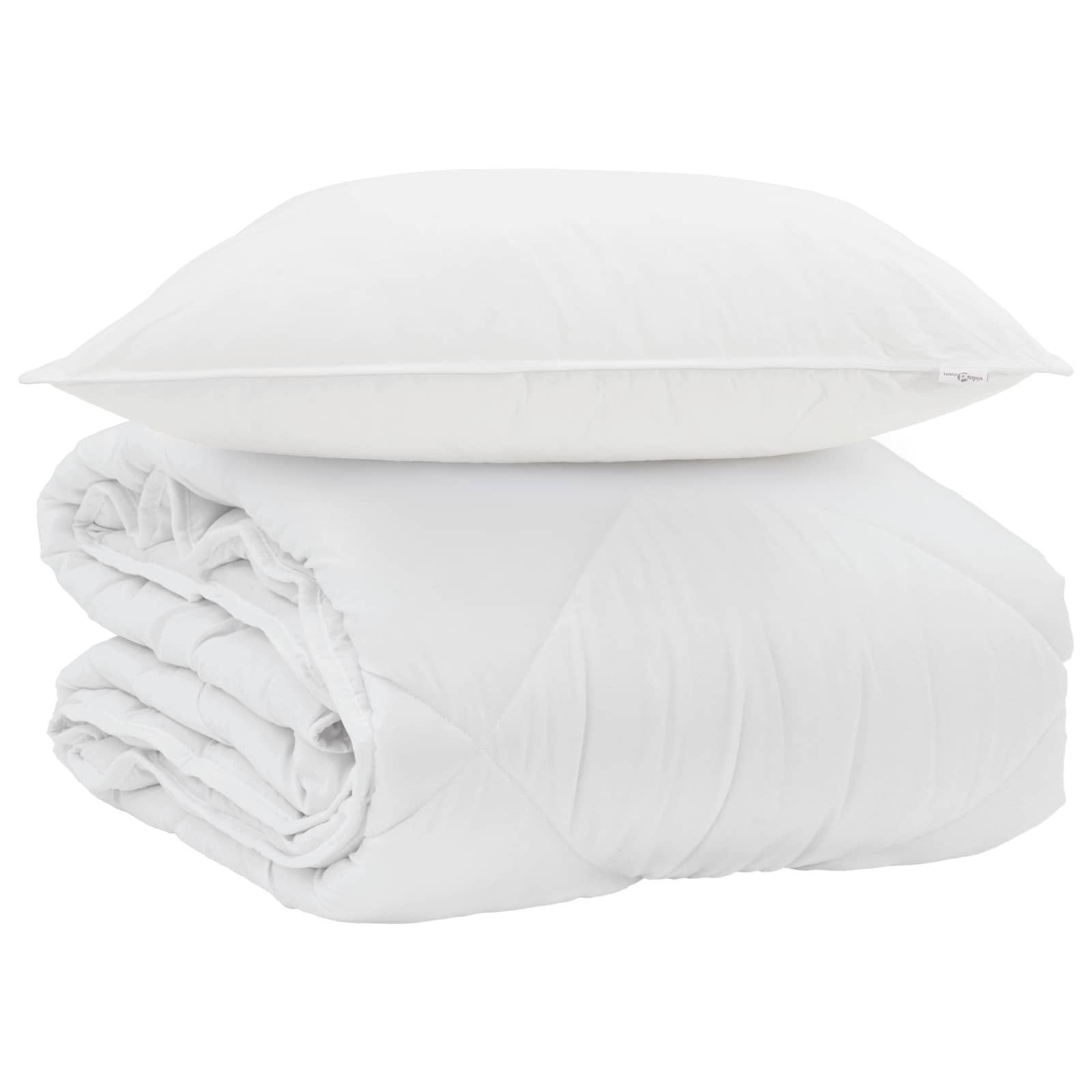 Duvet Estivo con cuscino 2 pcs Bianco Microfibra 3376442