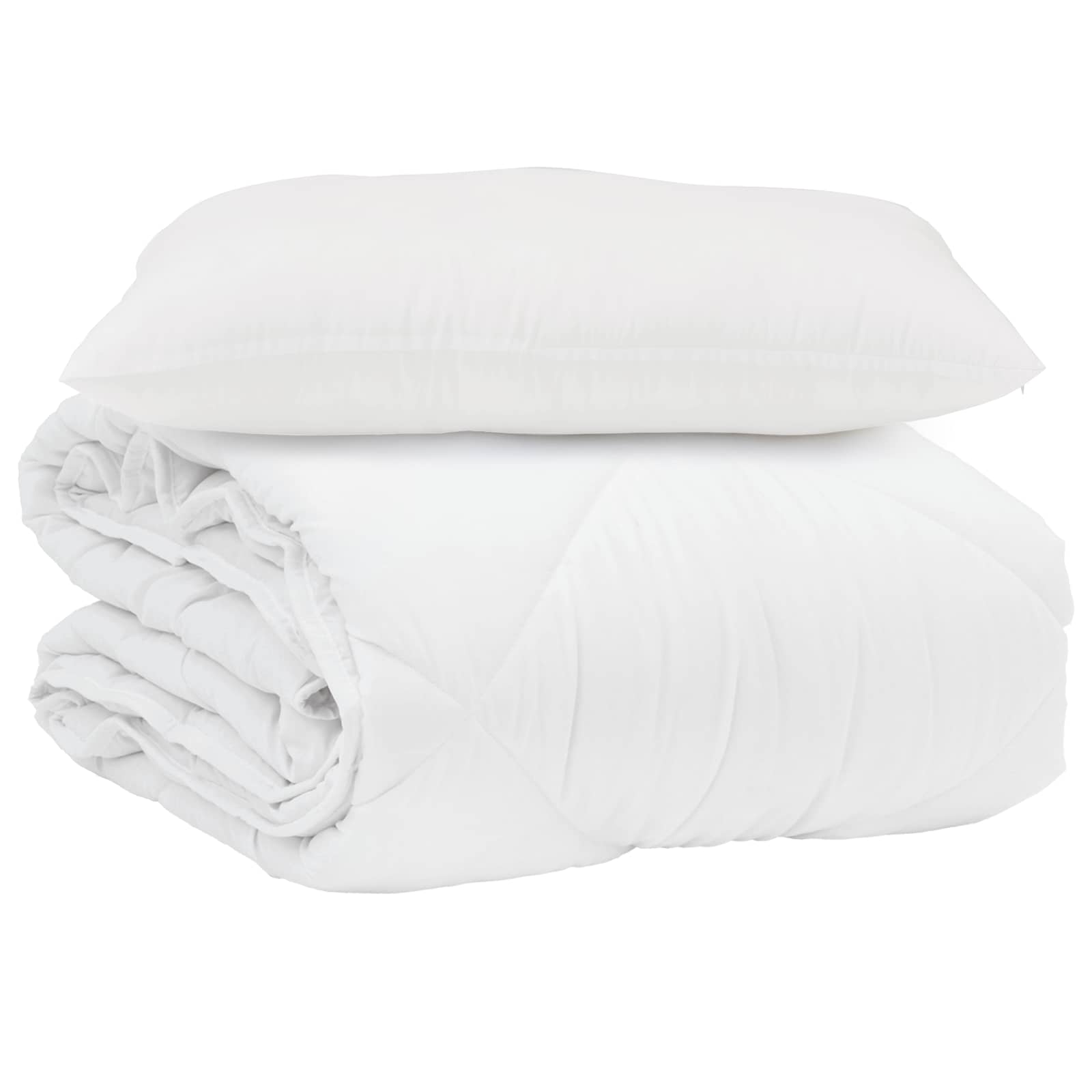 Duvet Estivo con cuscino 2 pcs Bianco Microfibra 3376467