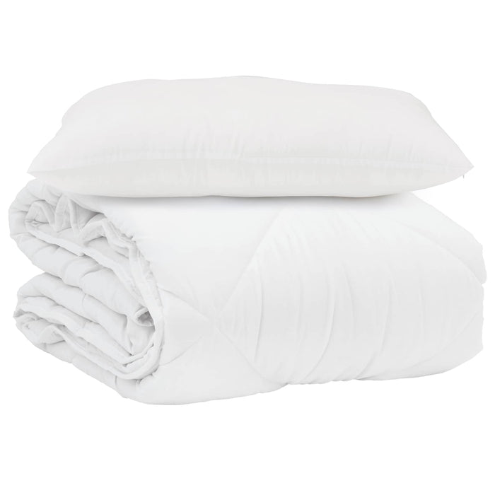 Duvet Estivo con cuscino 2 pcs Bianco Microfibra 3376470