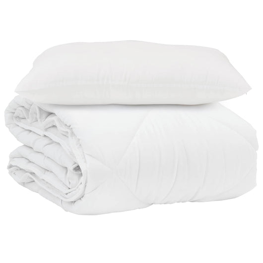 Duvet Estivo con cuscino 2 pcs Bianco Microfibra 3376492