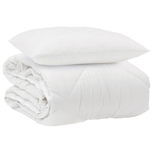 Duvet per Tutte le Stagioni con cuscino 2 pcs Bianco Microfibra 3376497