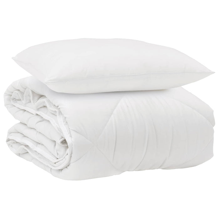 Duvet per Tutte le Stagioni con cuscino 2 pcs Bianco Microfibra 3376511