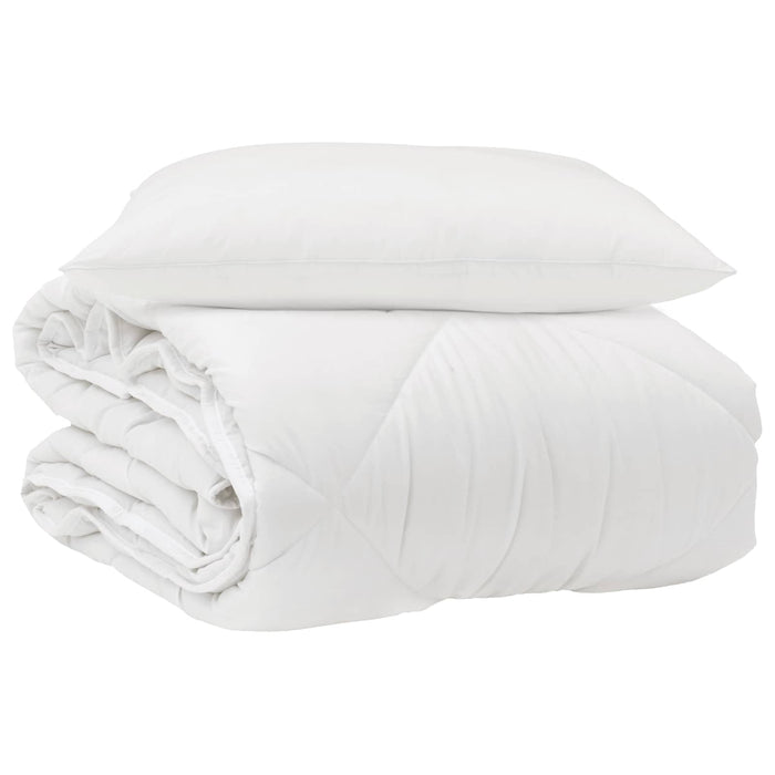 Duvet per Tutte le Stagioni con cuscino 2 pcs Bianco Microfibra 3376516