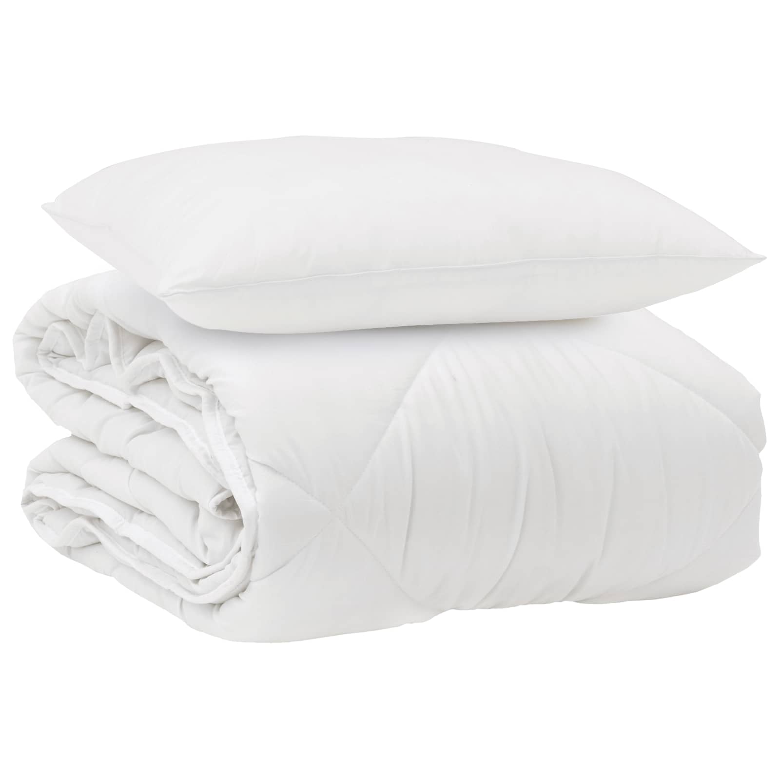 Duvet per Tutte le Stagioni con cuscino 2 pcs Bianco Microfibra 3376525
