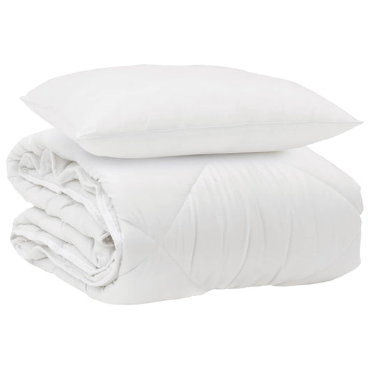 Duvet per Tutte le Stagioni con cuscino 2 pcs Bianco Microfibra 3376525