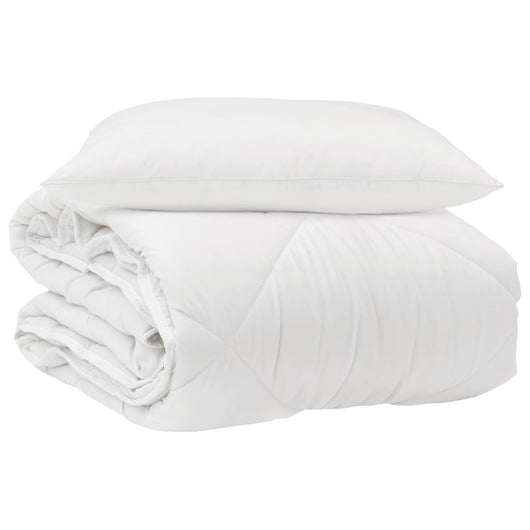Duvet per Tutte le Stagioni con cuscino 2 pcs Bianco Microfibra 3376534