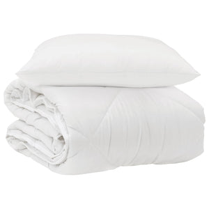 Duvet per Tutte le Stagioni con cuscino 2 pcs Bianco Microfibra 3376536
