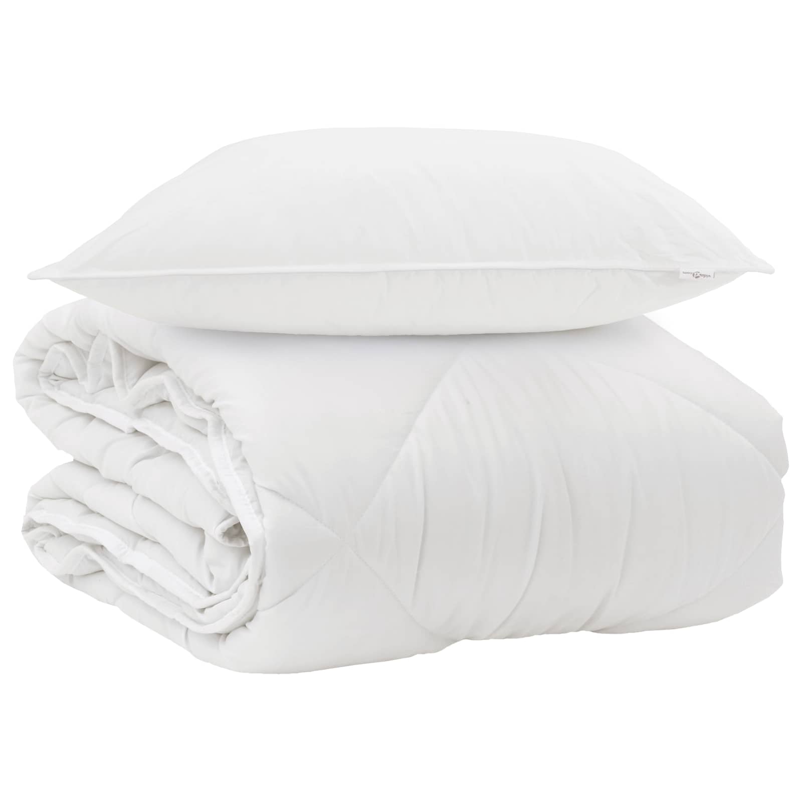 Duvet per Tutte le Stagioni con cuscino 2 pcs Bianco Microfibra 3376547