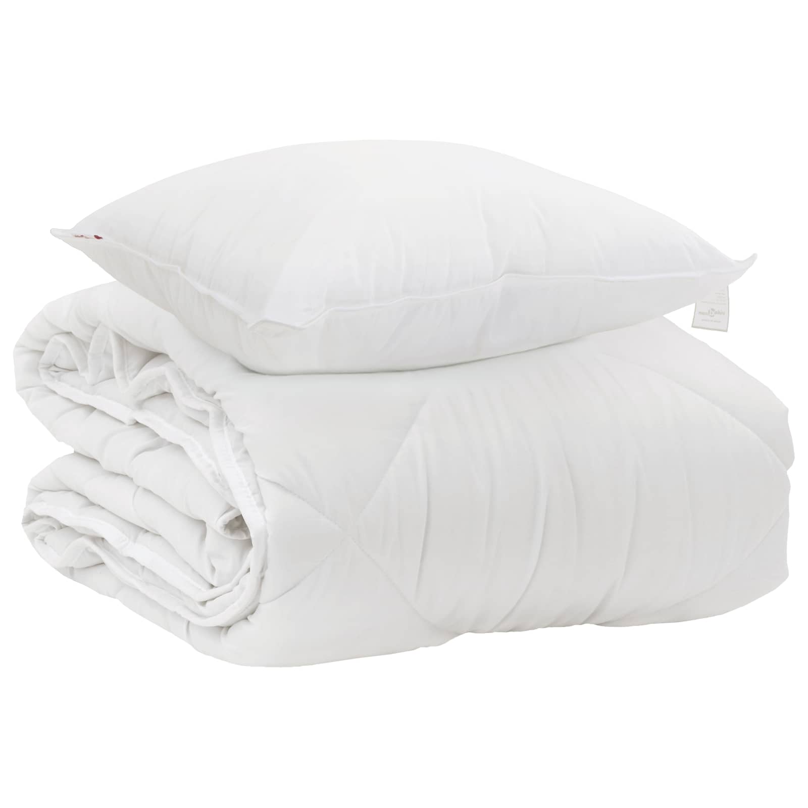 Duvet per Tutte le Stagioni con cuscino 2 pcs Bianco Microfibra 3376560