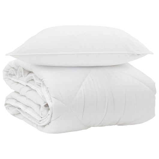 Duvet per Tutte le Stagioni con cuscino 2 pcs Bianco Microfibra 3376565