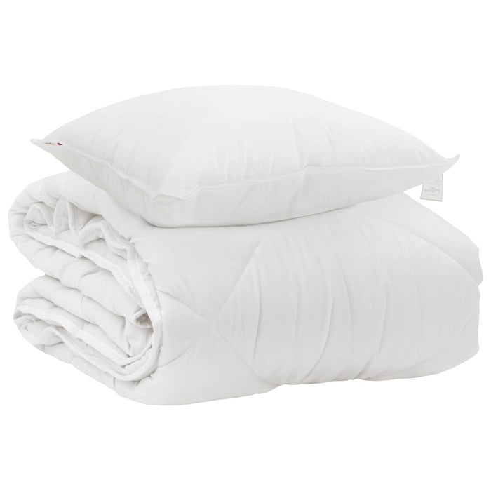 Duvet per Tutte le Stagioni con cuscino 2 pcs Bianco Microfibra 3376574