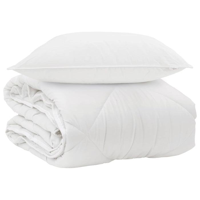Duvet per Tutte le Stagioni con cuscino 2 pcs Bianco Microfibra 3376576