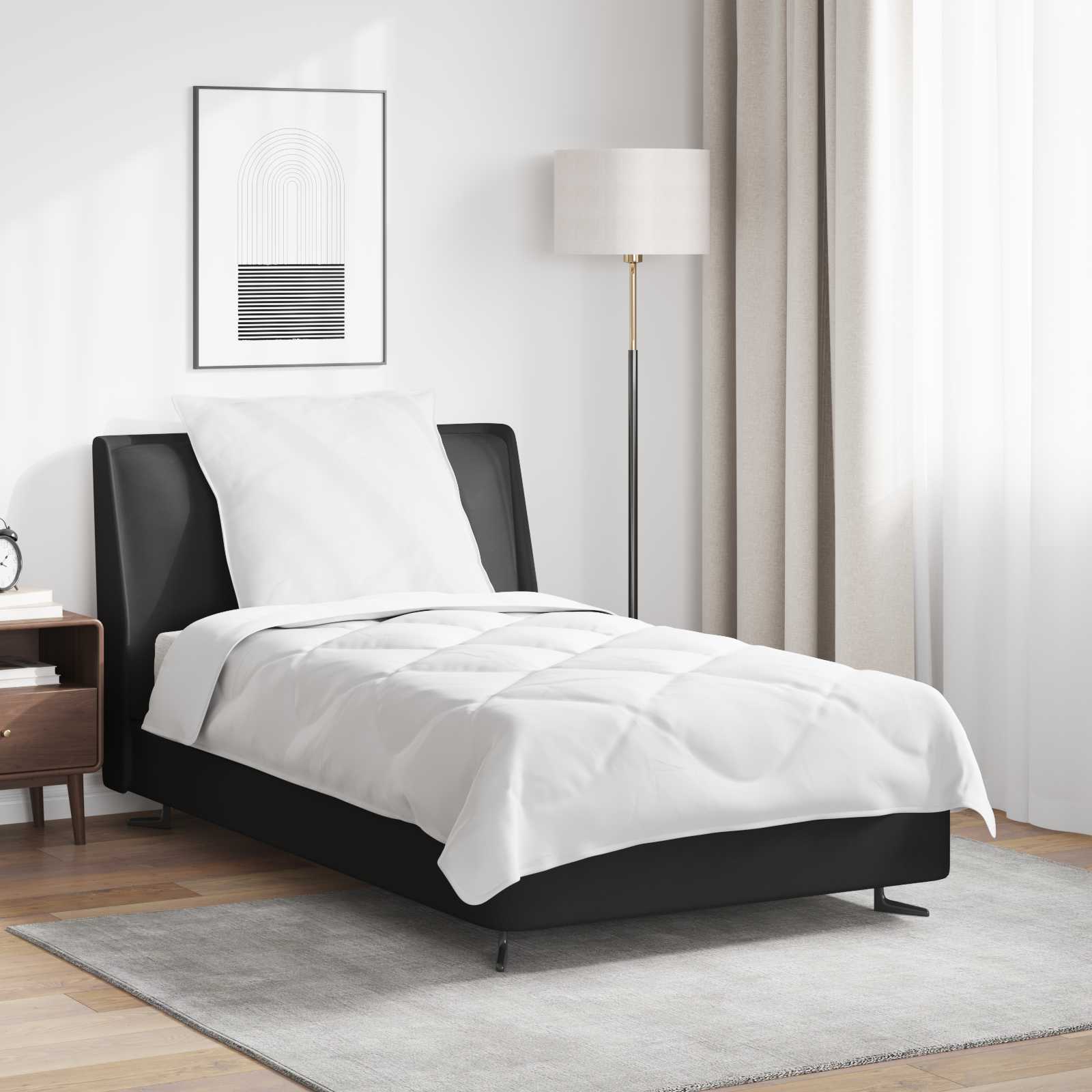 Duvet per Tutte le Stagioni con cuscino 2 pcs Bianco Microfibra 3376578