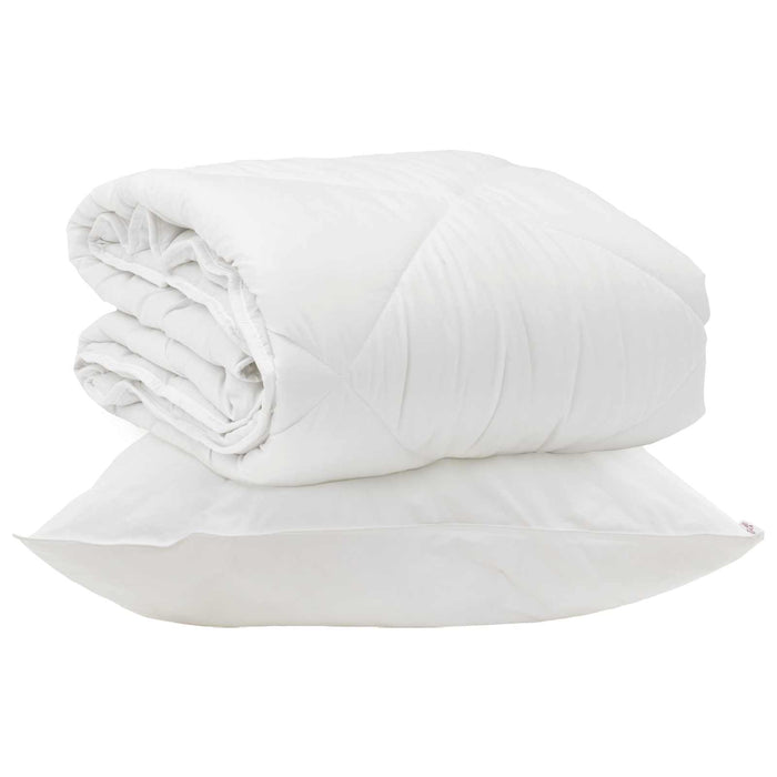Duvet per Tutte le Stagioni con cuscino 2 pcs Bianco Microfibra 3376578