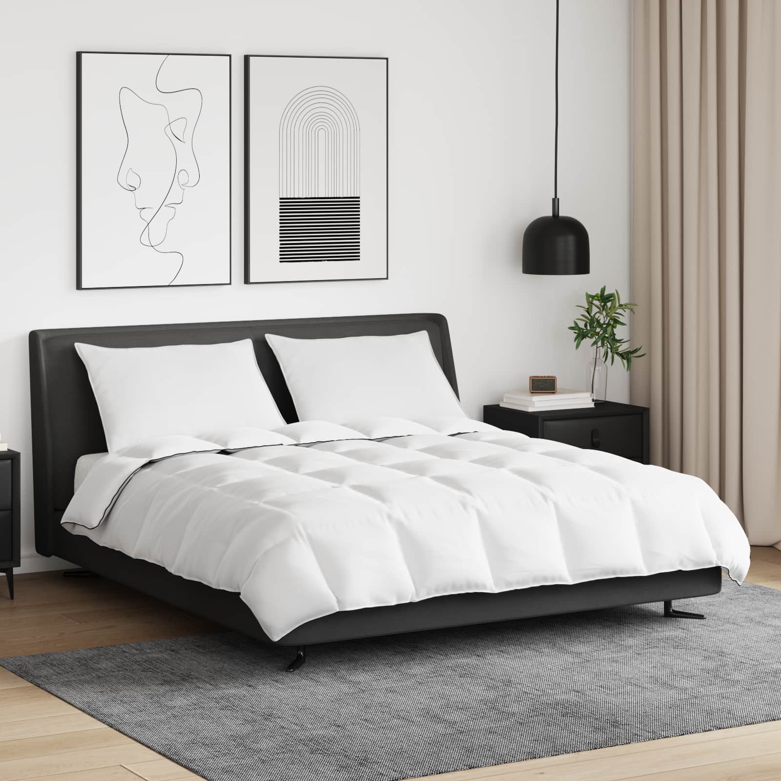 Duvet Invernale con cuscino 3 pcs Bianco Piuma d'anatra 3376879