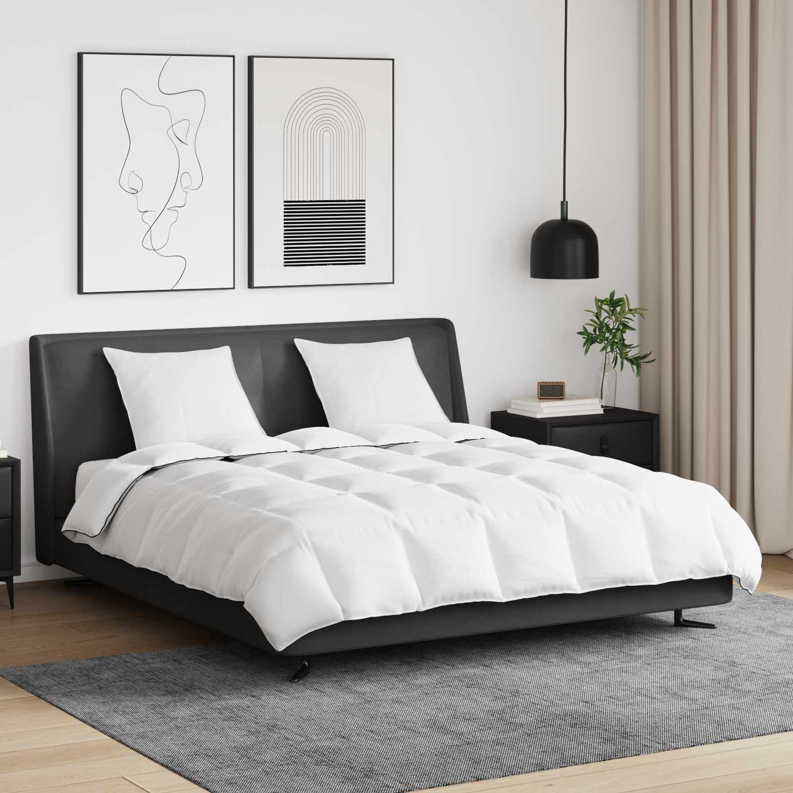 Duvet Invernale con cuscino 3 pcs Bianco Piuma d'anatra 3376880