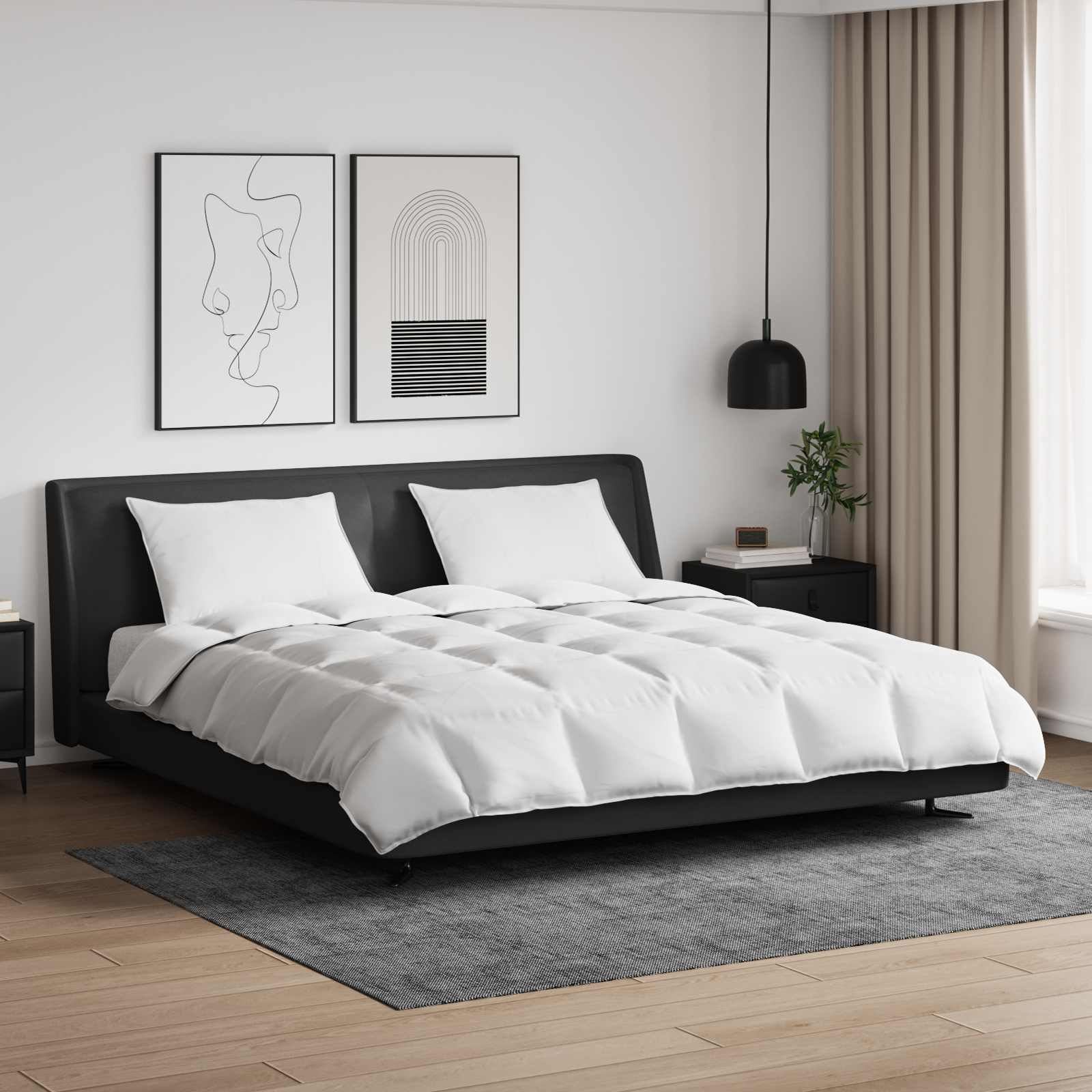 Set di Piumoni con cuscino 3 pcs Bianco Piuma d'anatra 3377048