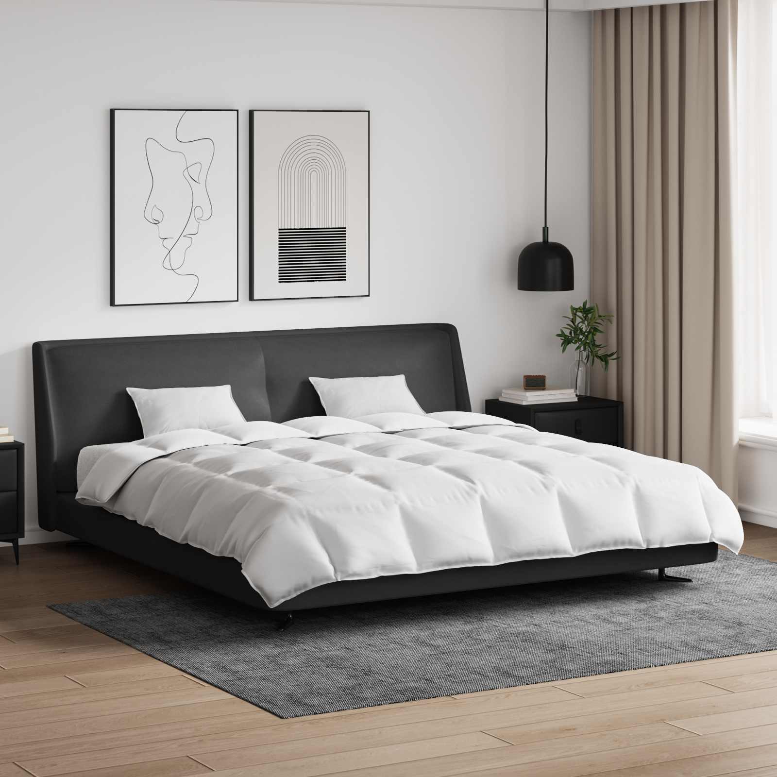 Set di Piumoni con cuscino 3 pcs Bianco Piuma d'anatra 3377068