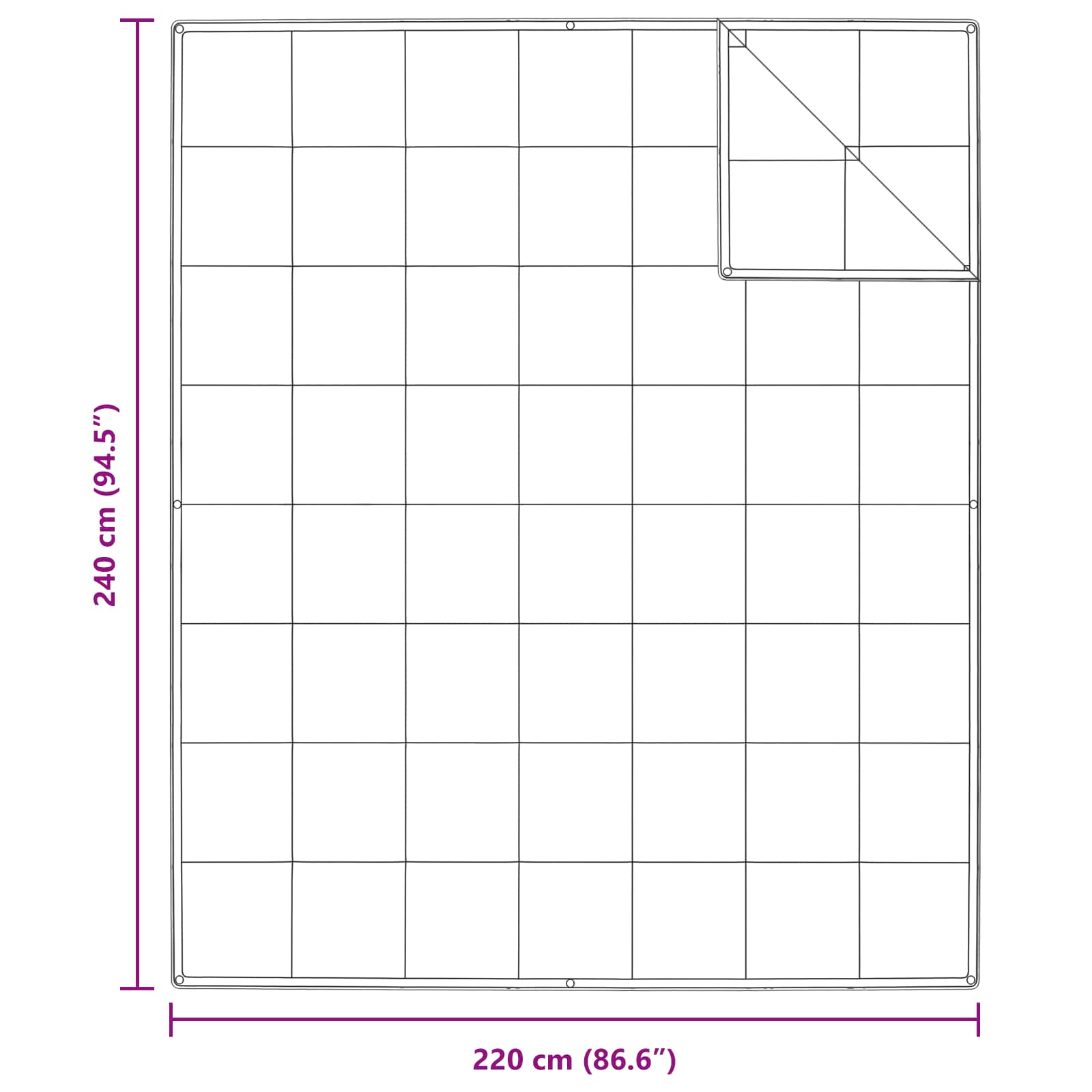 Set di Piumoni con cuscino 3 pcs Bianco Piuma d'anatra 3377231