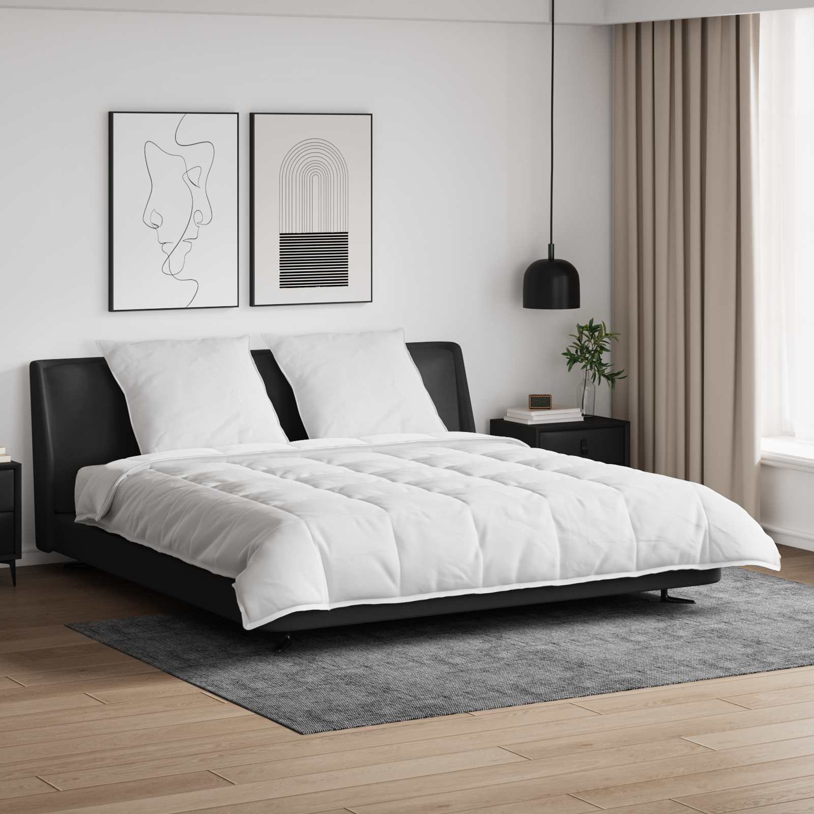 Set di Piumoni con cuscino 3 pcs Bianco Piuma d'anatra 3377249