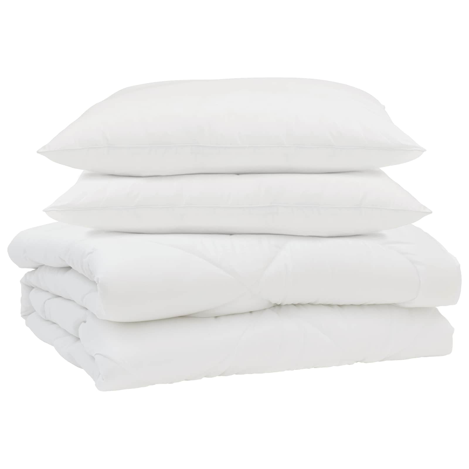 Duvet Estivo con cuscino 3 pcs Bianco Microfibra 3377291