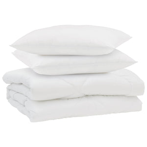 Duvet Estivo con cuscino 3 pcs Bianco Microfibra 3377293