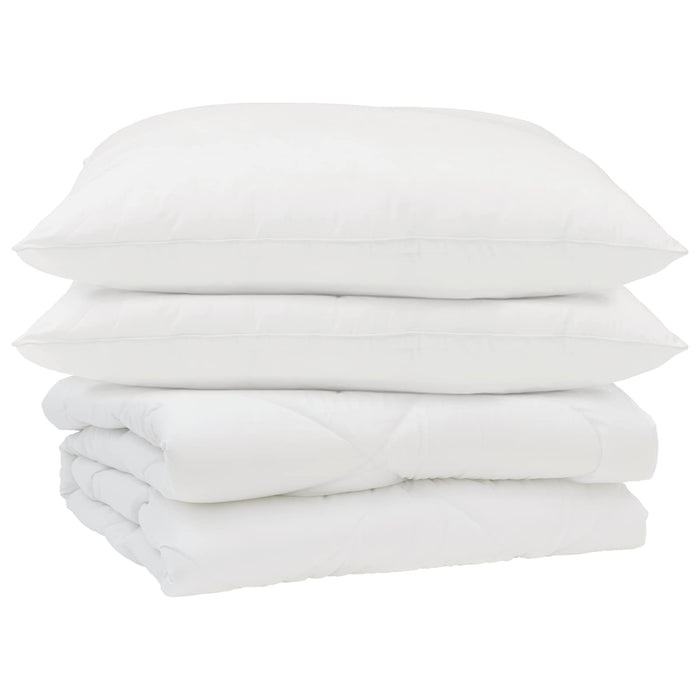 Duvet Estivo con cuscino 3 pcs Bianco Microfibra 3377301