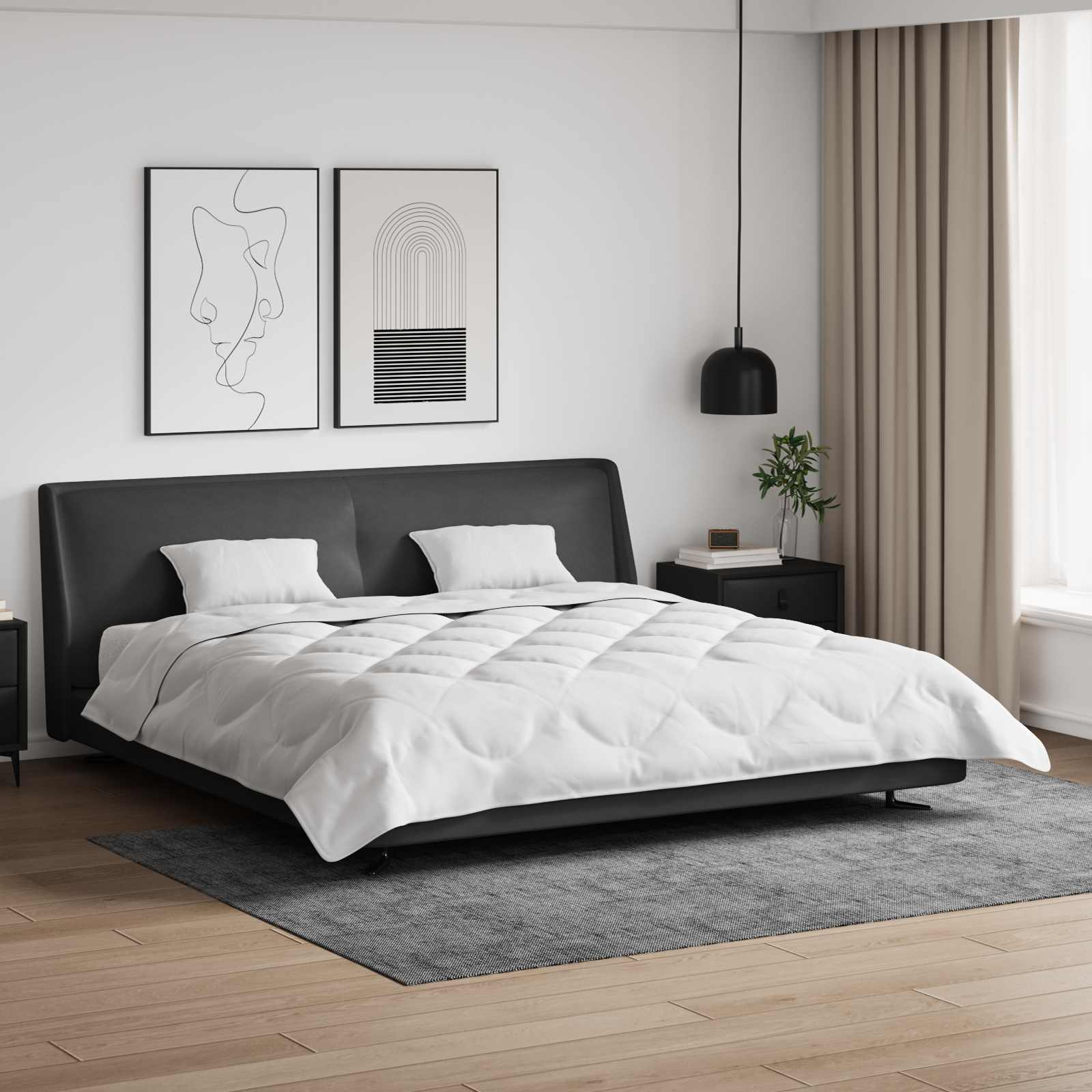 Duvet Estivo con cuscino 3 pcs Bianco Microfibra 3377304