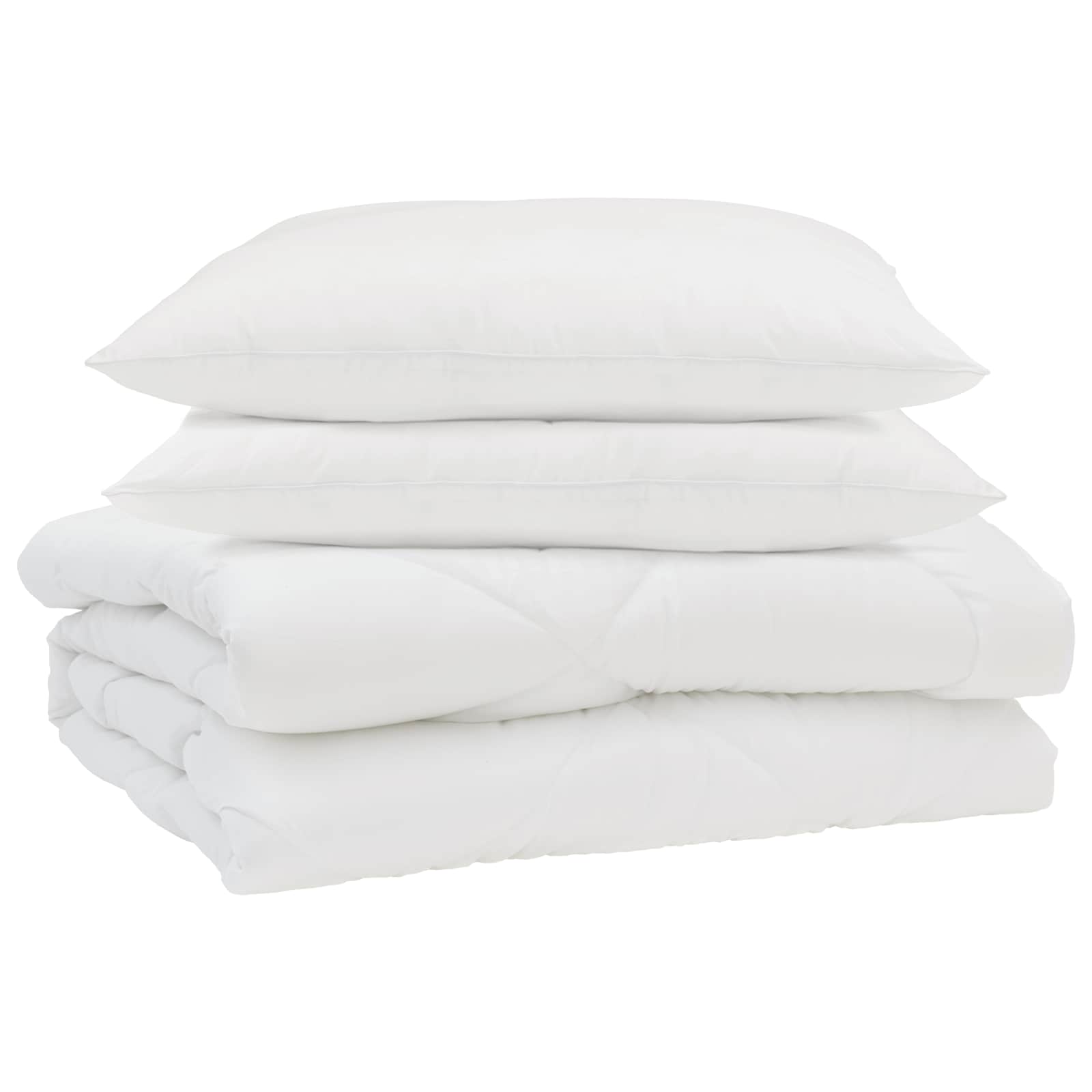 Duvet Estivo con cuscino 3 pcs Bianco Microfibra 3377325