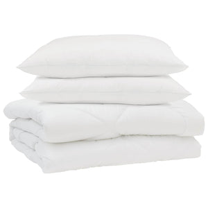 Duvet Estivo con cuscino 3 pcs Bianco Microfibra 3377328