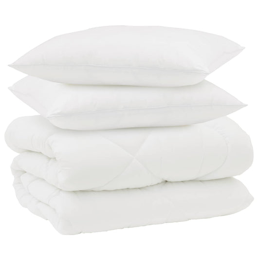 Duvet Invernale con cuscino 3 pcs Bianco Microfibra 3377732