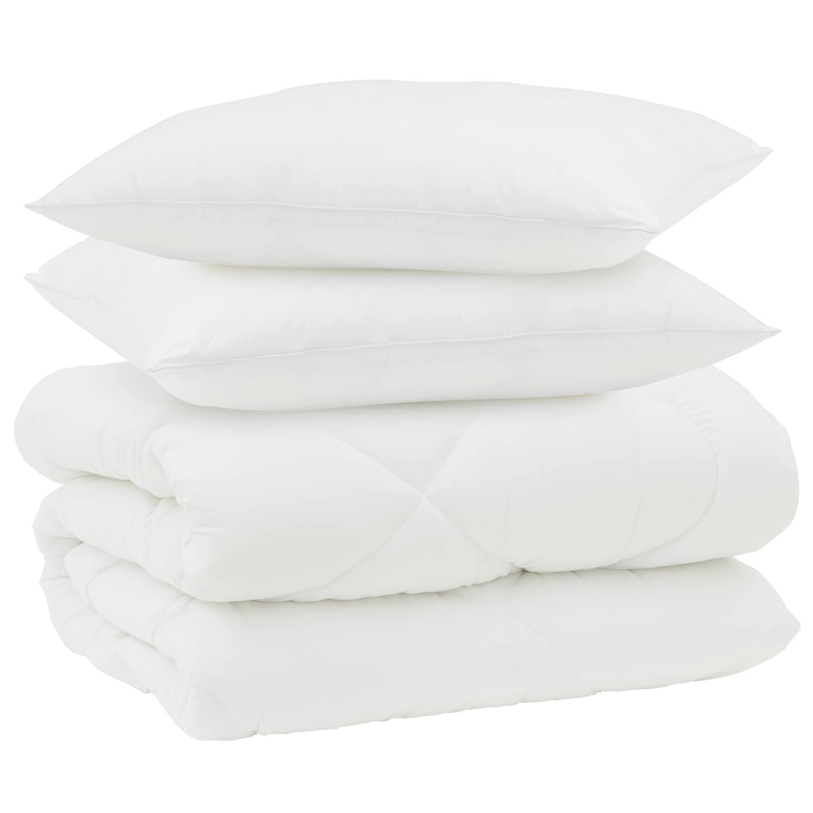 Duvet Invernale con cuscino 3 pcs Bianco Microfibra 3377745