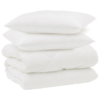 Duvet Invernale con cuscino 3 pcs Bianco Microfibra 3377749