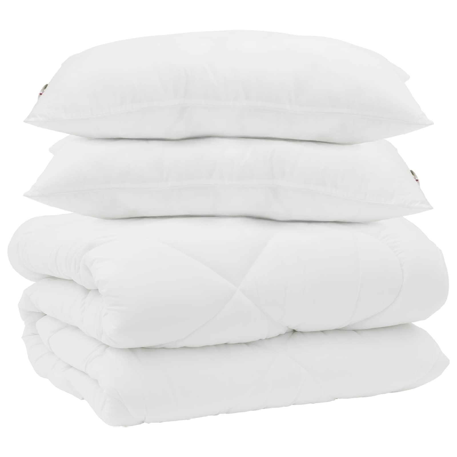 Duvet Invernale con cuscino 3 pcs Bianco Microfibra 3377773