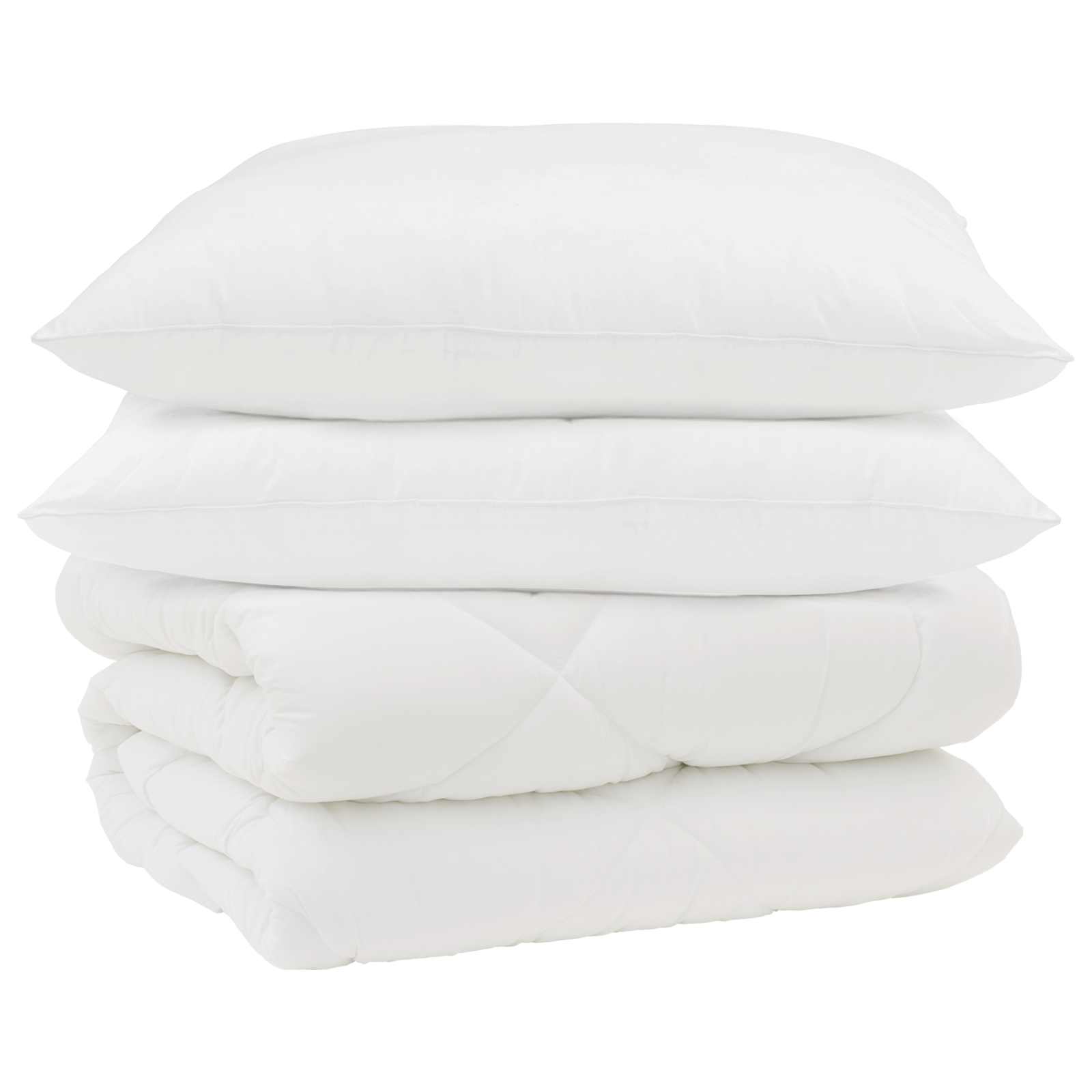 Duvet Invernale con cuscino 3 pcs Bianco Microfibra 3377795