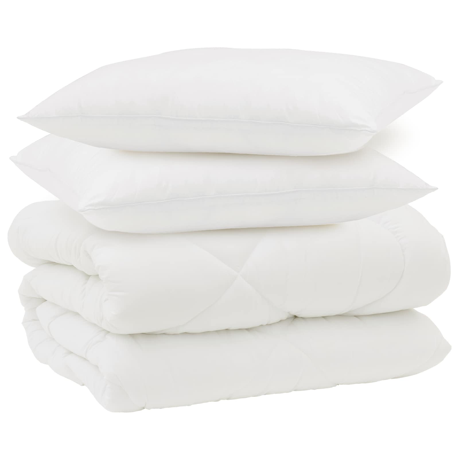 Duvet Invernale con cuscino 3 pcs Bianco Microfibra 3377801