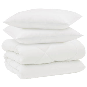 Duvet Invernale con cuscino 3 pcs Bianco Microfibra 3377803