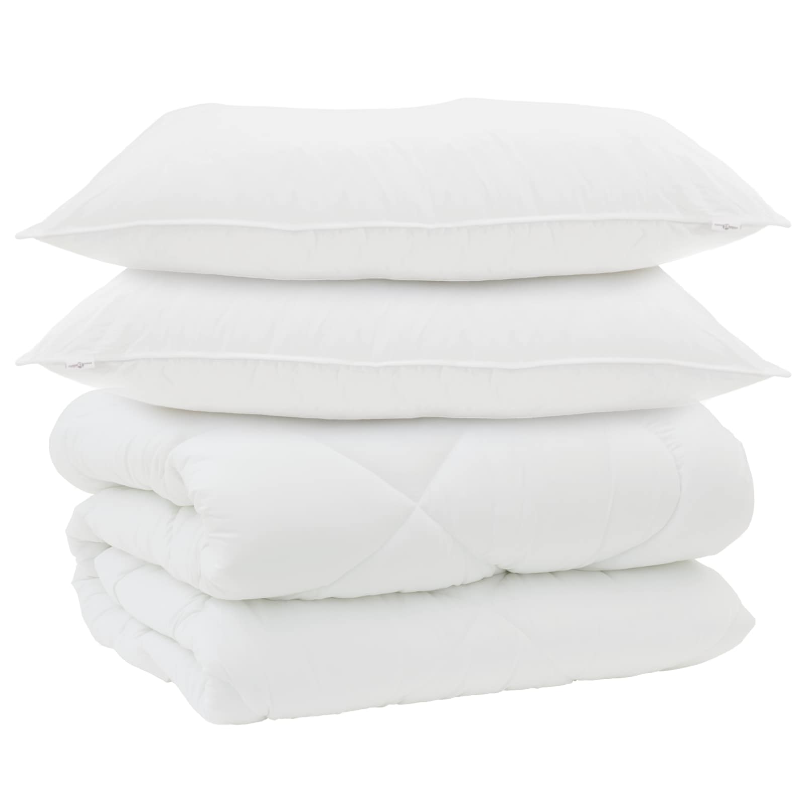 Duvet Invernale con cuscino 3 pcs Bianco Microfibra 3377812