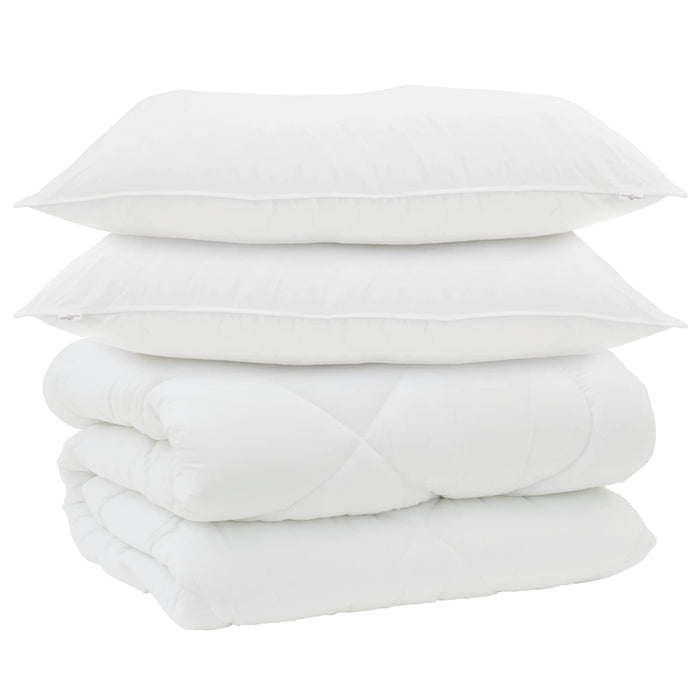 Duvet Invernale con cuscino 3 pcs Bianco Microfibra 3377812