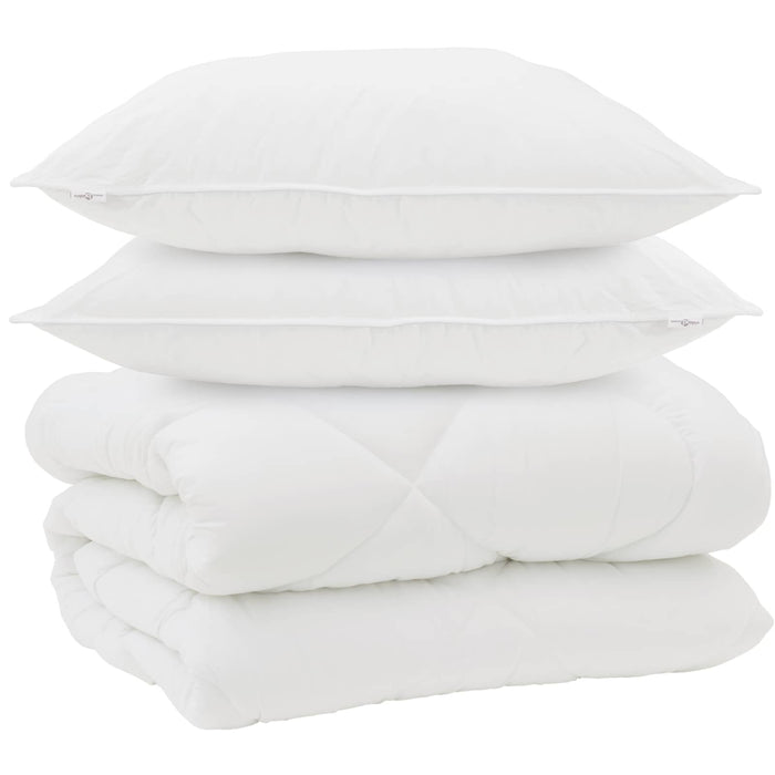 Duvet Invernale con cuscino 3 pcs Bianco Microfibra 3377815