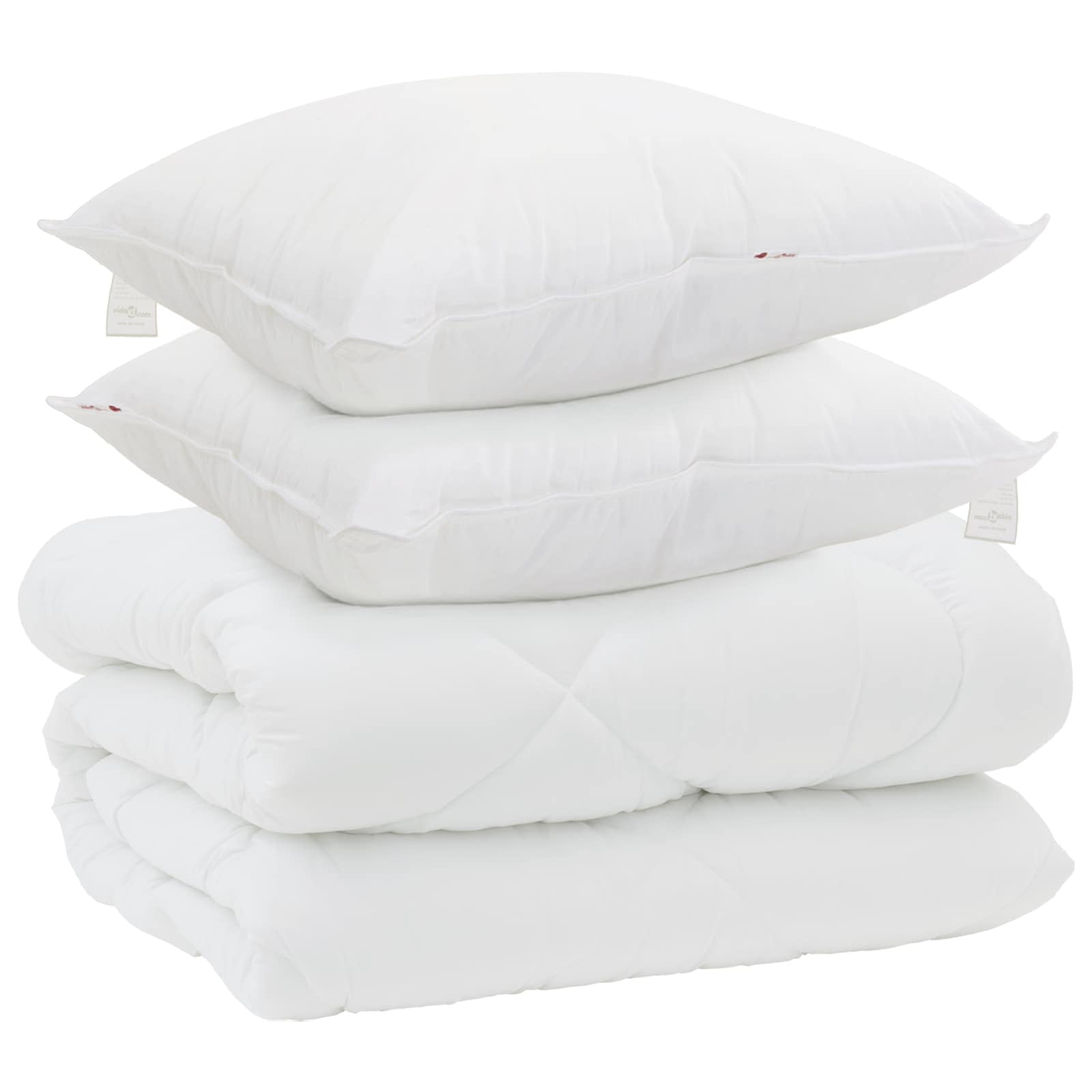 Duvet Invernale con cuscino 3 pcs Bianco Microfibra 3377823