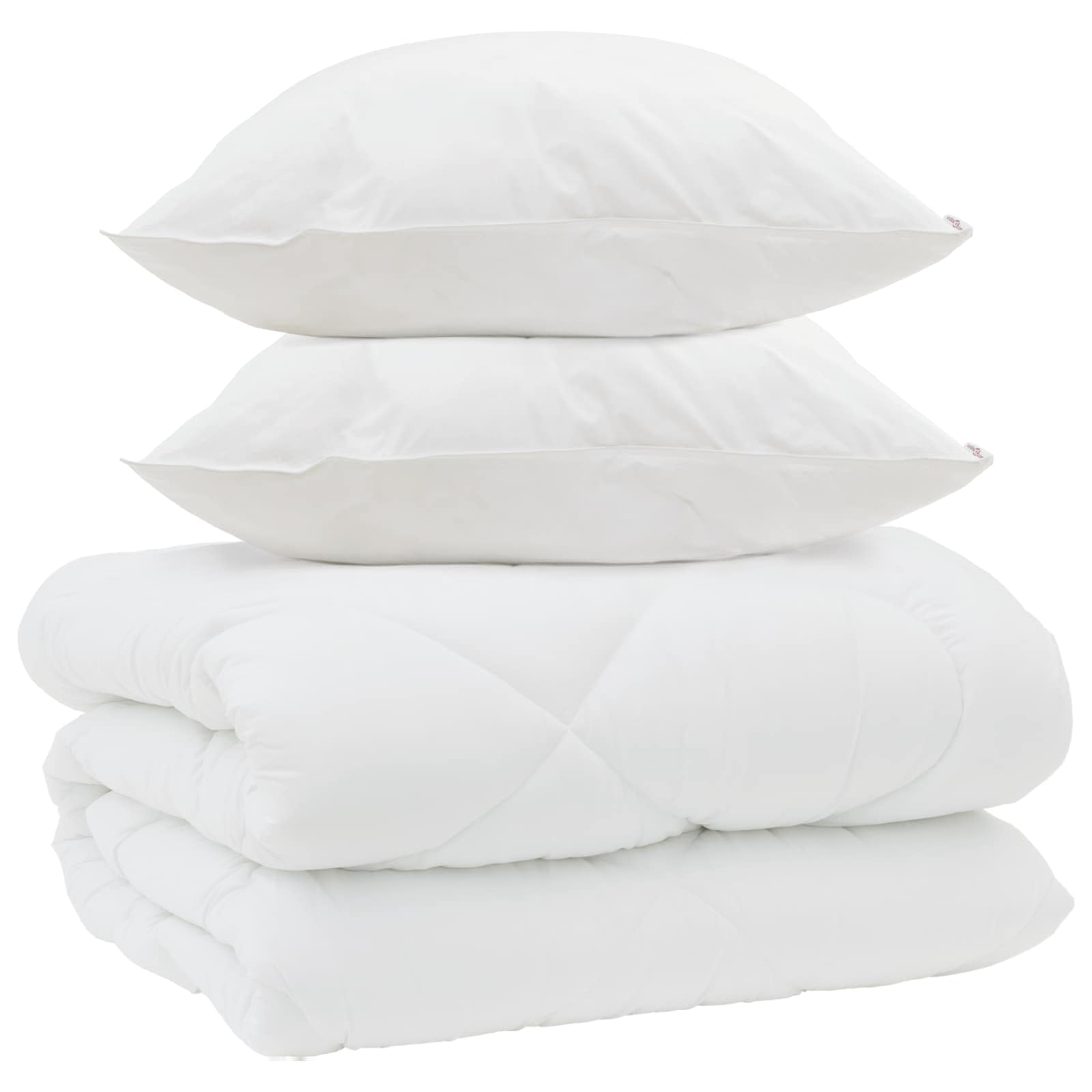 Duvet Invernale con cuscino 3 pcs Bianco Microfibra 3377834
