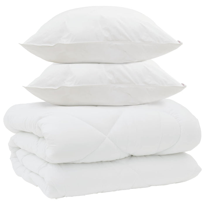 Duvet Invernale con cuscino 3 pcs Bianco Microfibra 3377834