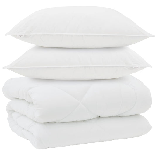 Duvet Invernale con cuscino 3 pcs Bianco Microfibra 3377848