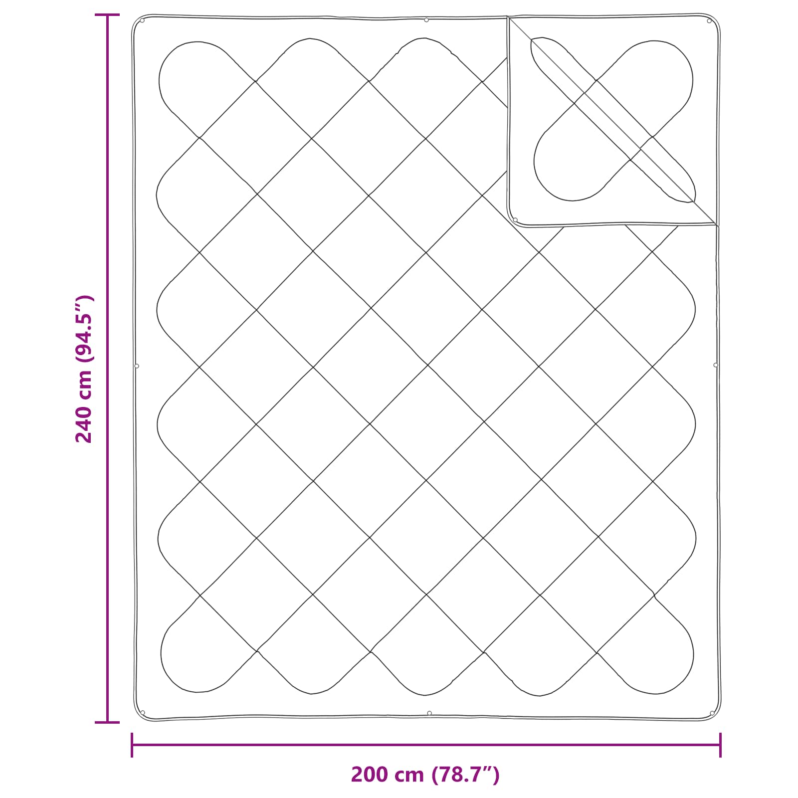 Set di Piumoni 3 pcs Bianco Microfibra e Piuma d'Oca 3377988