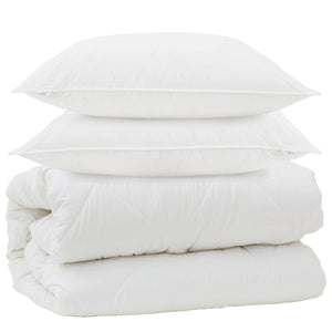 Piumone con Cuscini con cuscino 3 pcs Bianco Microfibra 3378108