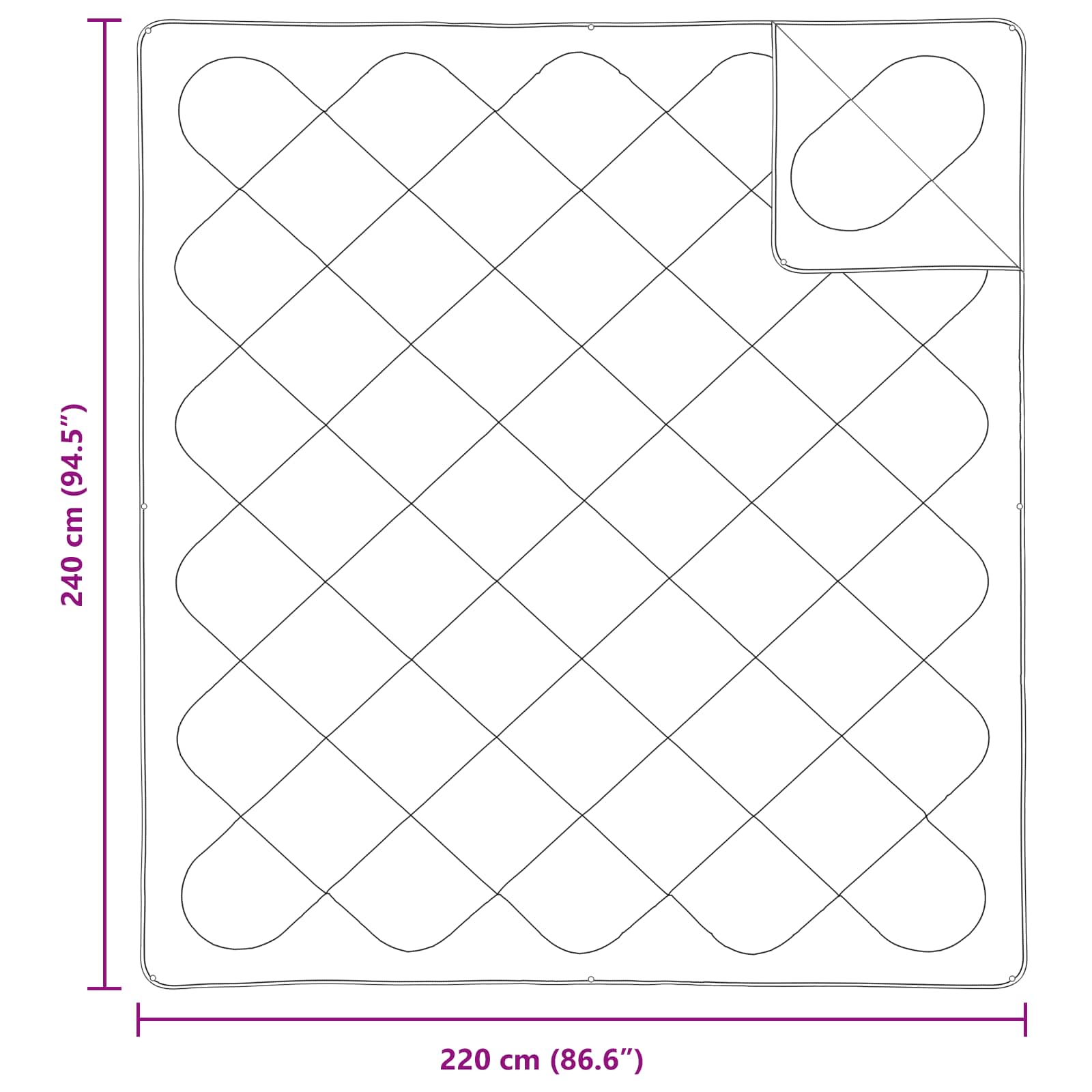 Piumone con cuscino 3 pcs Bianco Microfibra 3378163
