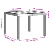 Tavolo da Pranzo da Giardino Marrone 100 x 100 x 73 cm 871681