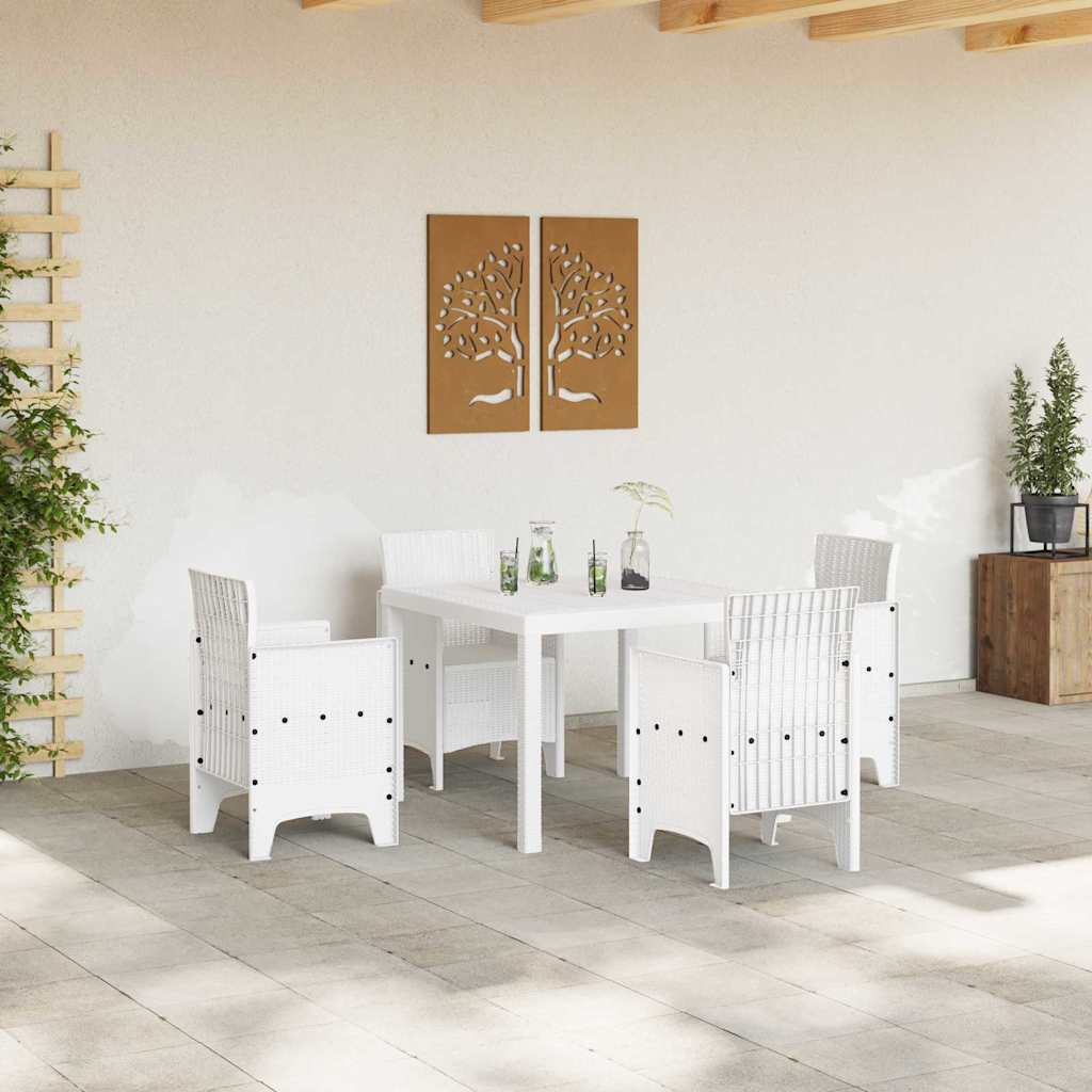 Tavolo da Giardino Bianco 100 x 100 x 73 cm polyrattan 871682