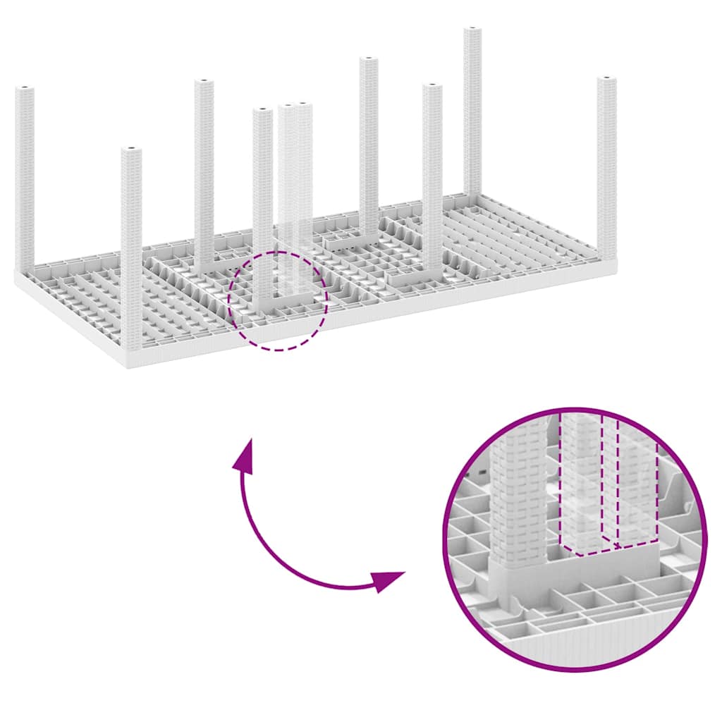Tavolo da Giardino Bianco 200 x 100 x 73 cm polyrattan 871690